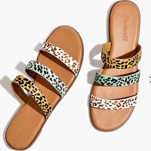 Madewell The Ilana Slide Sandal in Calf Hair Size 8